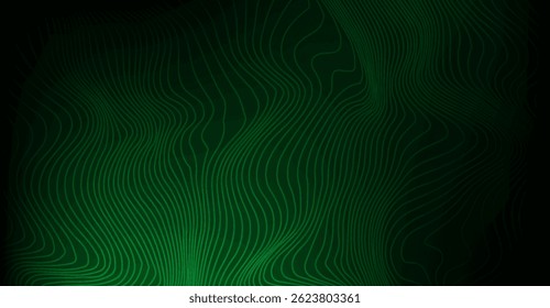 Striking Green Gradient with Flowing Lines: A Modern Abstract Background for Creative Projects and Digital Design Applications, perfect for technology themes
