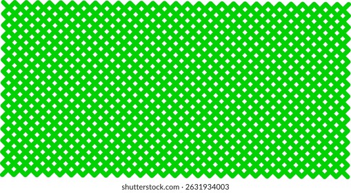 A striking green grid pattern featuring evenly spaced diamond-cuts in a crisscross grid design. Perfect for backgrounds, packaging, decorative designs, and graphic projects requiring a dynamic 