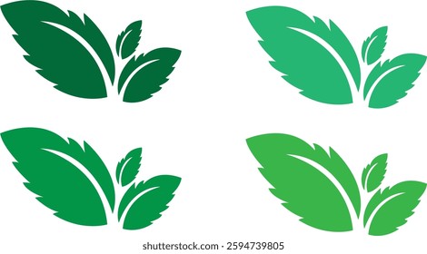 Striking green leaf design featuring clean lines and organic aesthetic, capturing growth and sustainability; ideal for eco branding and packaging.