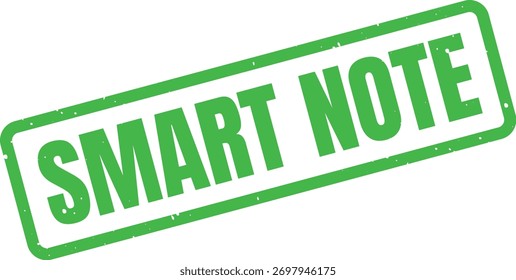 Ein auffälliger grüner Stempel mit "SMART NOTE" in einer bedrückten Textur, perfekt für wichtige Nachrichten, Memos und digitale Informationen.