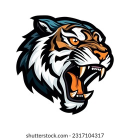 Striking hand drawn tiger logo design with intricate details and powerful presence. Ideal for brands seeking a strong and captivating image