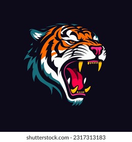 El diseño del logo del tigre dibujado a mano con detalles intrincados y presencia potente. Ideal para marcas que buscan una imagen fuerte y cautivadora