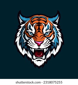 Striking hand drawn tiger logo design with intricate details and powerful presence. Ideal for brands seeking a strong and captivating image