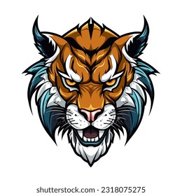 Striking hand drawn tiger logo design with intricate details and powerful presence. Ideal for brands seeking a strong and captivating image
