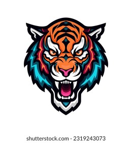 Striking hand drawn tiger logo design with intricate details and powerful presence. Ideal for brands seeking a strong and captivating image