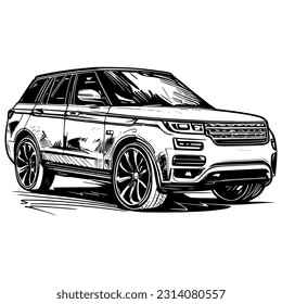 A striking hand-drawn illustration of the sleek 2020 big car model, showcasing its modern design and powerful presence. A must-have for any car enthusiast and art collector.