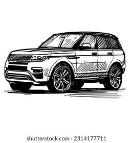 A striking hand-drawn illustration of the sleek 2020 big car model, showcasing its modern design and powerful presence. A must-have for any car enthusiast and art collector.