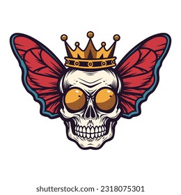 A striking hand-drawn logo design showcasing the fusion of a skull and wings, creating a powerful and unique symbol