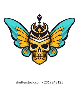A striking hand-drawn logo design showcasing the fusion of a skull and wings, creating a powerful and unique symbol