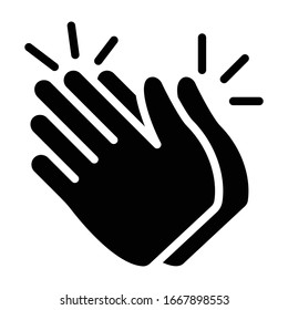 Striking Hands together Vector glyph Icon Design,Applause Expession Concept, Clapping on White Background,  