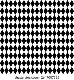 impressionante Harlequin Diamond Pattern apresentando um design arrojado Argyle com cores pretas e brancas de alto contraste. Perfeito para têxteis, moda, decoração de casa e desenhos gráficos.