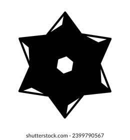 Striking hexagonal star in vector art, displaying geometric precision and symmetry. Ideal for projects seeking balance and aesthetic charm.