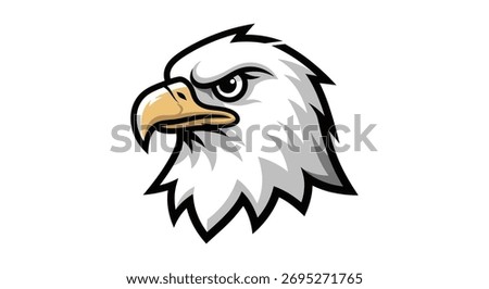 A striking illustration of a bald eagle's head, featuring sharp details, intense eyes, and a determined expression, showcasing the bird's strength and majesty.