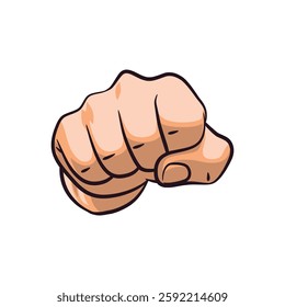 A striking illustration of a clenched fist in a powerful punching pose. This artwork symbolizes strength, determination, and action. Ideal for posters, logos, t-shirt designs, and more.