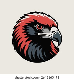 A striking illustration of an eagle's head, showcasing its powerful features and fierce expression. This design is perfect for nature-themed projects, sports branding.
