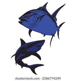 A Striking Illustration of Ocean Power and Grace in Motion ,bluefin tuna fish," this  image is ai generated "