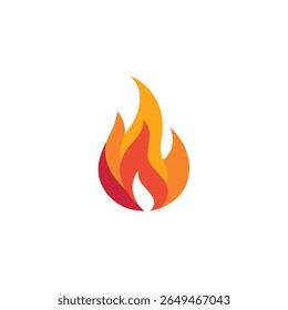 Auffälliges Bild mit einem abstrakten Feuerflammenlogo mit lebendigen Farbverläufen in den Farben Rot, Orange und Gelb auf sauberem, weißem Hintergrund.