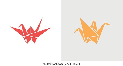 Una llamativa Imagen que muestra dos grúas de origami de vivos colores, que representan el arte y la paz.