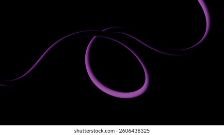 A striking image showcasing two flowing, purple lines that intertwine and curve against a solid black backdrop.