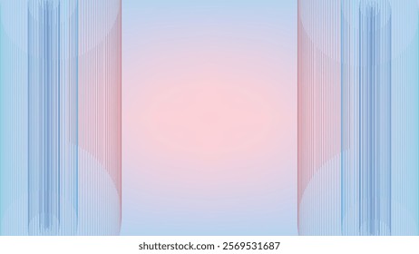 A striking image of vertical lines in pastel shades of blue, pink, and red, creating a smooth, gradient effect.