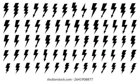 Striking Imagery Powerful Visuals A Collection of Dramatic Lightning Bolt Illustrations Designs on White