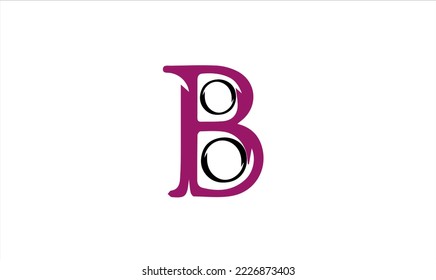 striking letter B with vector image