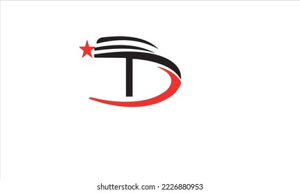 striking letter D with vector image