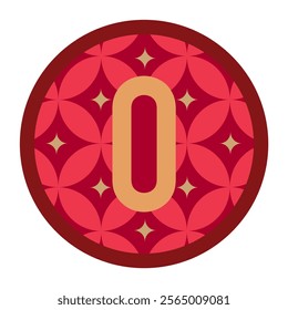 A striking letter O emblem featuring a red and gold floral-inspired geometric motif. Ideal for elegant branding, creative logos, and decorative design projects.