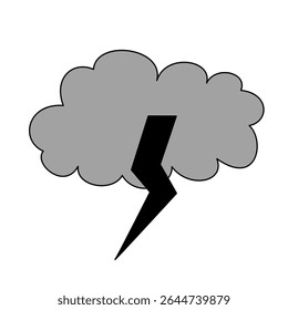 Auffälliges Blitzsymbol, das Kraft, Energie, Geschwindigkeit, Gefahr und elektrische Konzepte darstellt.