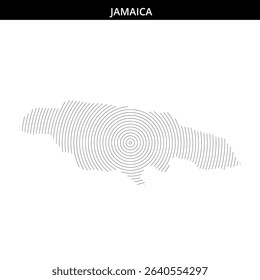 Striking line art illustrates an abstract representation of Jamaica.