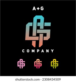 A striking logo combining "a" and "g" in vibrant colors on a black background. Perfect for a modern and dynamic brand in need of a fresh and eye-catching identity.