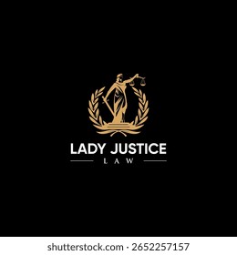 Um logo impressionante com Lady Justice, simbolizando a lei, a igualdade e a justiça. Ideal para escritórios de advocacia, advogados e qualquer negócio relacionado ao sistema de justiça.
