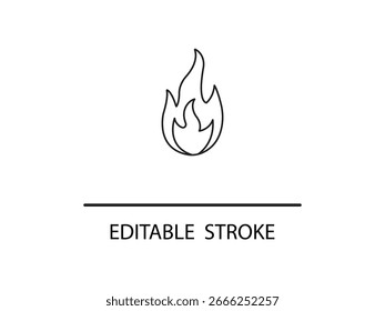 Auffälliges minimalistisches Flammensymbol mit editierbarem Strichdesign, perfekt für Branding und moderne Konzepte.