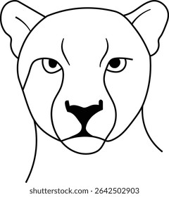 Uma impressionante ilustração de arte de linha minimalista da cabeça de um guepardo.