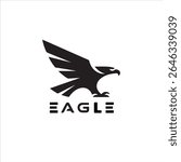 Striking Monochromatic Eagle Logo Design A Symbol of Strength and Freedom in Vector Format