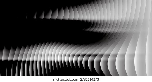 A striking monochrome abstract image with vertical lines forming a dynamic pattern in black and white, offering a bold visual impact and artistic flair.