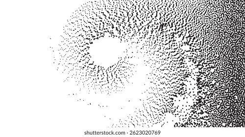 Striking Monochrome Texture of Dots and Circles: A Modern Abstract Design for Backgrounds and Creative Projects, Offering a Unique and Visually Compelling Effect