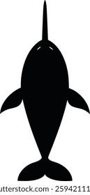 Striking Narwhal Silhouette with Tusk from Above