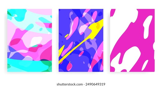 A striking neon background featuring acid color textures and overlay pieces. 