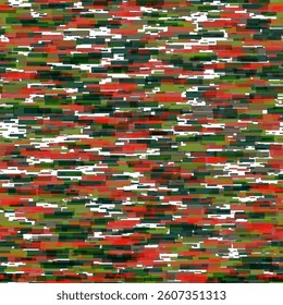 Striking noise texture vector creative background design. Digital colorful pixel chaotic seamless pattern. Graphic striped irregular repeat motif. Ruined segment vibrant spots asymmetric background.