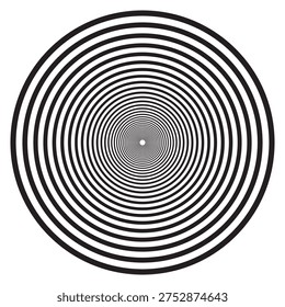 A striking optical illusion of concentric circles that creates a sense of depth and visual intrigue, perfect for designs and projects that require a thought-provoking element.