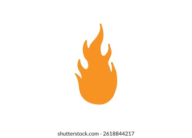 A striking orange flame illustration perfect for adding a touch of warmth and energy to any design. Isolated on a clean white background.