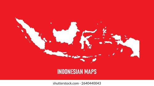 Striking outline of the Indonesian archipelago against a vibrant red background perfect for celebrating national holidays and showcasing patriotism. minimalist design represents unity and freedom