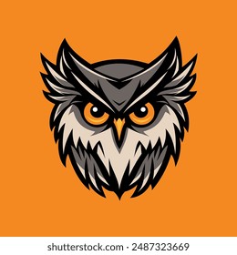 A striking owl head mascot logo that captures the essence of wisdom and strength. With sharp, piercing eyes and detailed feathers, this design embodies vigilance and intelligence.