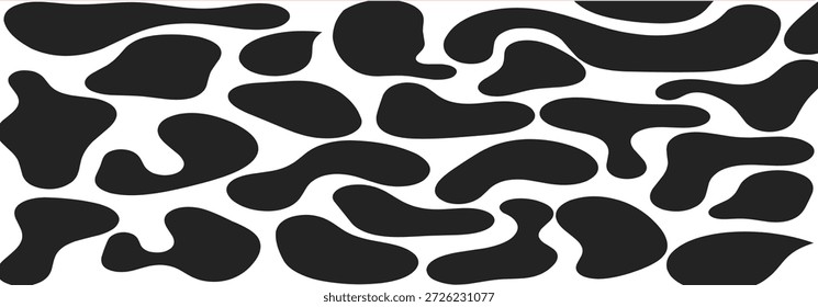 padrão impressionante com formas pretas orgânicas em um branco