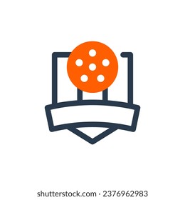 Striking Pickleball Logo Emblem Vector Icon Illustration