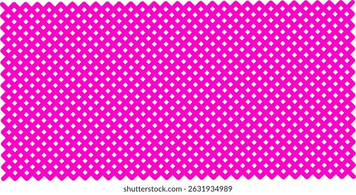 A striking pink grid pattern featuring evenly spaced diamond-cuts in a crisscross grid design. Perfect for backgrounds, packaging, decorative designs, and graphic projects requiring geometric texture