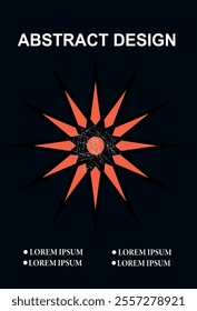 Striking poster featuring an abstract red star set against a dark background, perfect for adding a bold and contemporary touch to any space. 
