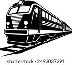 a striking and recognizable silhouette of a train that conveys movement, strength, and the iconic design of locomotives.