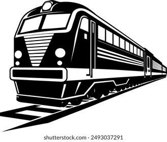 a striking and recognizable silhouette of a train that conveys movement, strength, and the iconic design of locomotives.